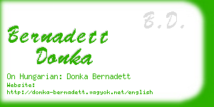 bernadett donka business card